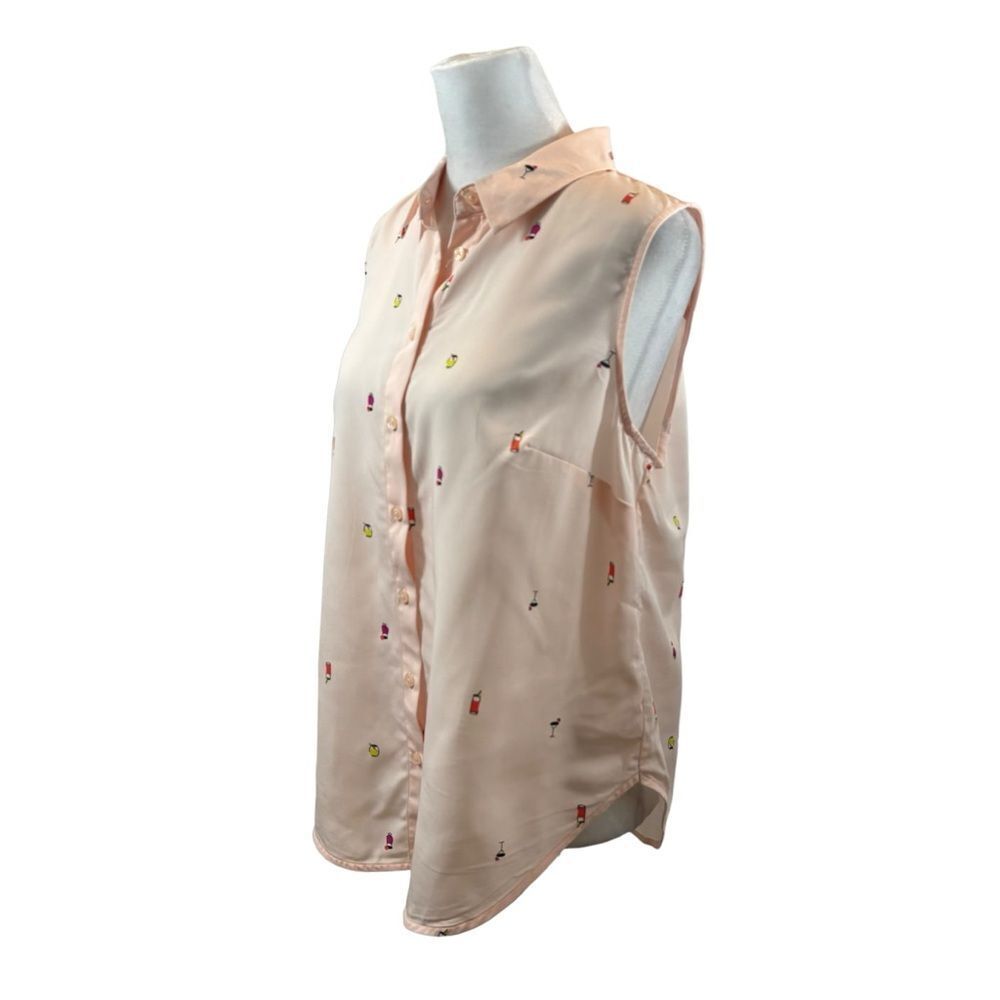 Brand new with Tags Workshop Republic Pink Cocktail Print Sleeves‎ Button Down M